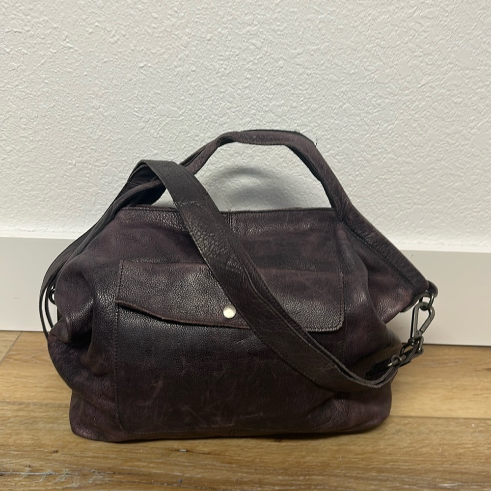 Latico eggplant Colin leather tote shoulder bag